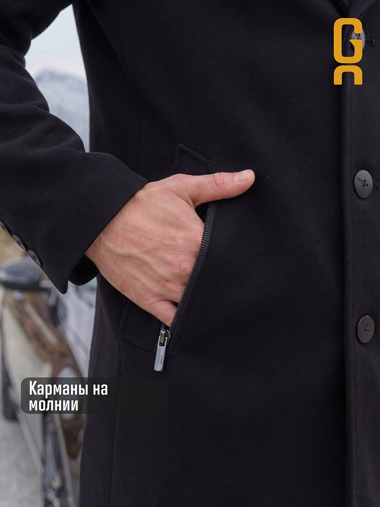 Пальто мужское осеннее GRIZMAN, черное, модель 73358