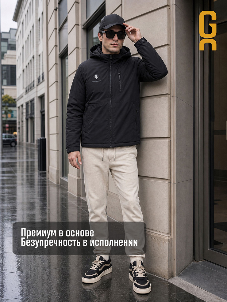 Куртка мужская демисезонная GRIZMAN, черная, модель 70479