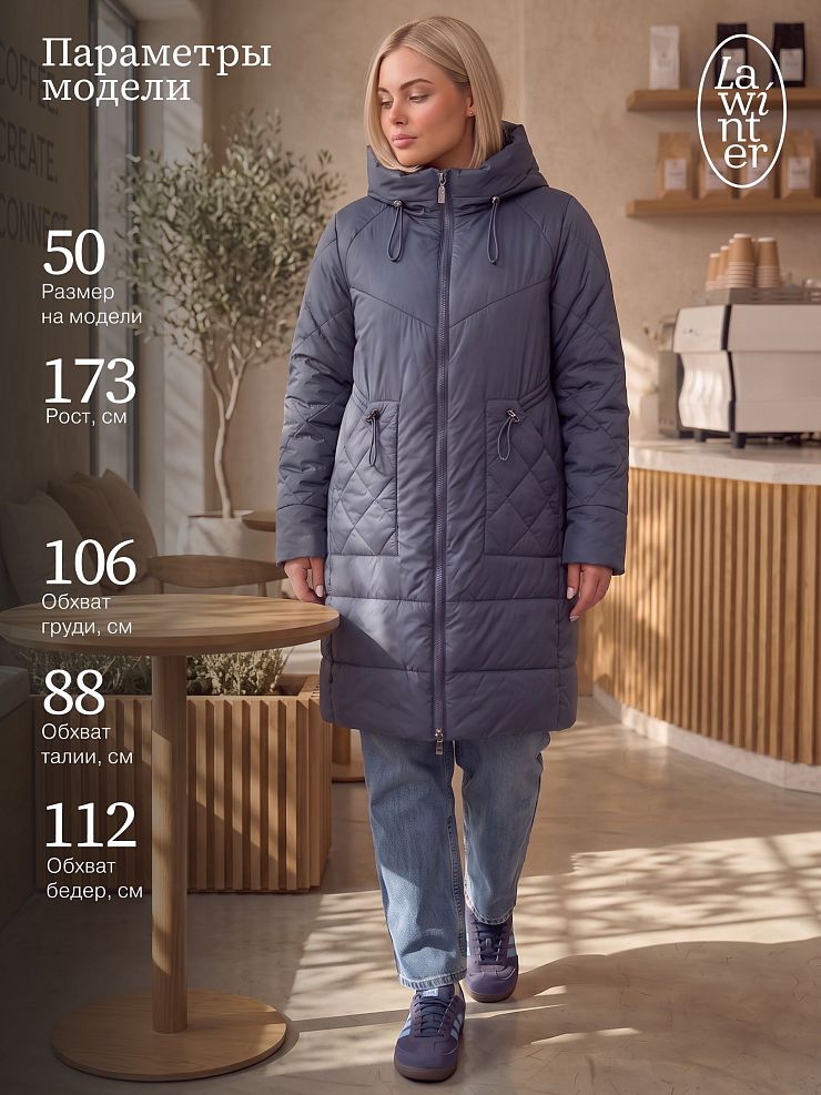 Пальто женское демисезонное LAWINTER, джинсовое, модель 84844