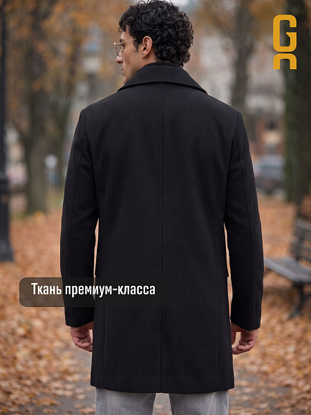 Пальто мужское осеннее GRIZMAN, черное, модель 75854