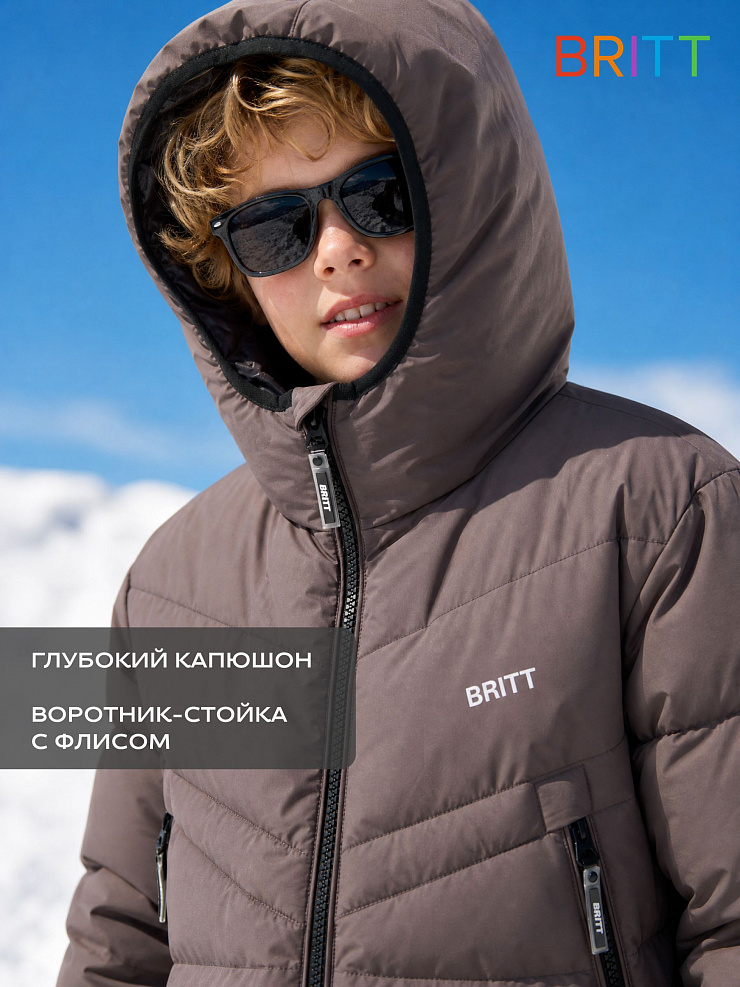 Куртка для мальчика зимняя BRITT, графит, модель 65522