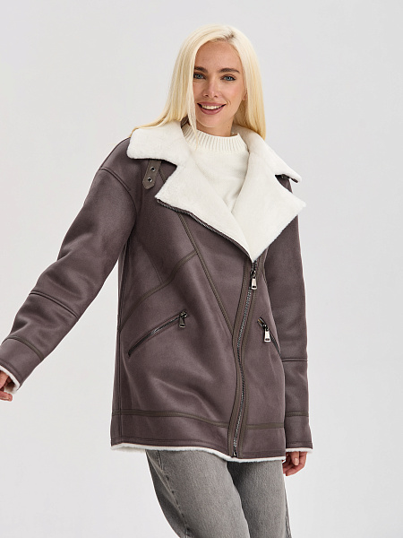 Дубленка LAWINTER  модель 35766, цвет Серый