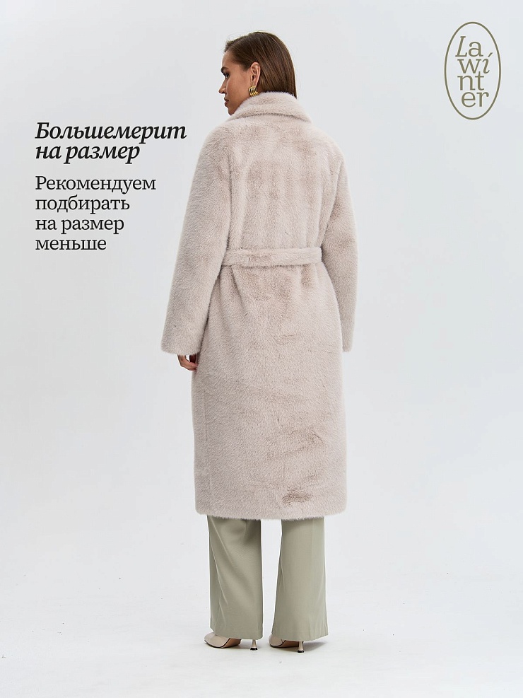 Шуба женская зимняя LAWINTER, светло-серая, модель 55845