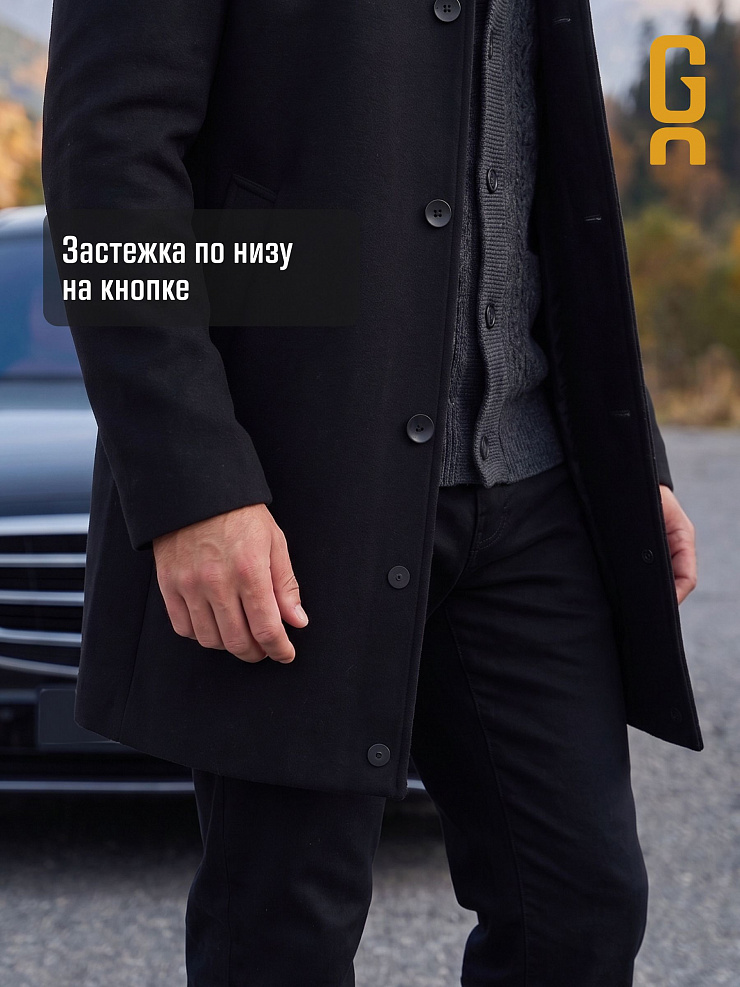 Пальто мужское демисезонное GRIZMAN, черное, модель 75417