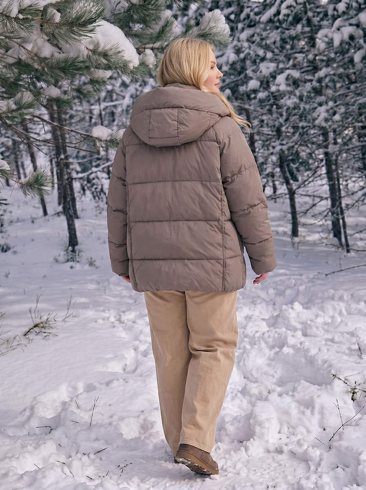 Куртка женская зимняя LAWINTER, кофе, модель 86233