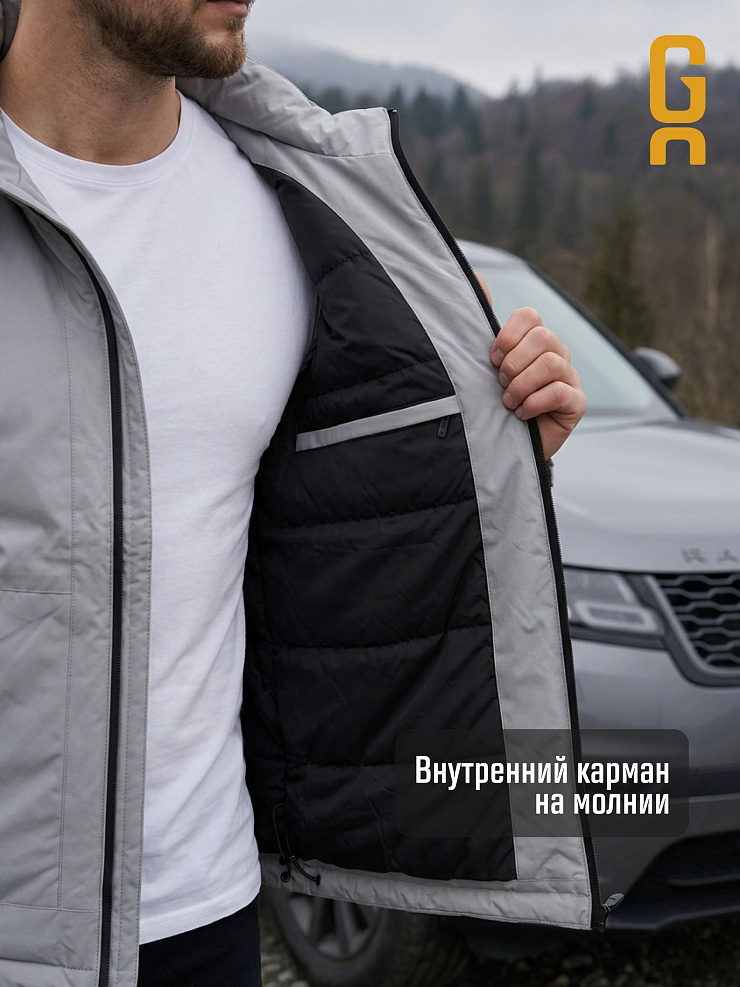 Куртка мужская демисезонная GRIZMAN, светло-серая, модель 74966