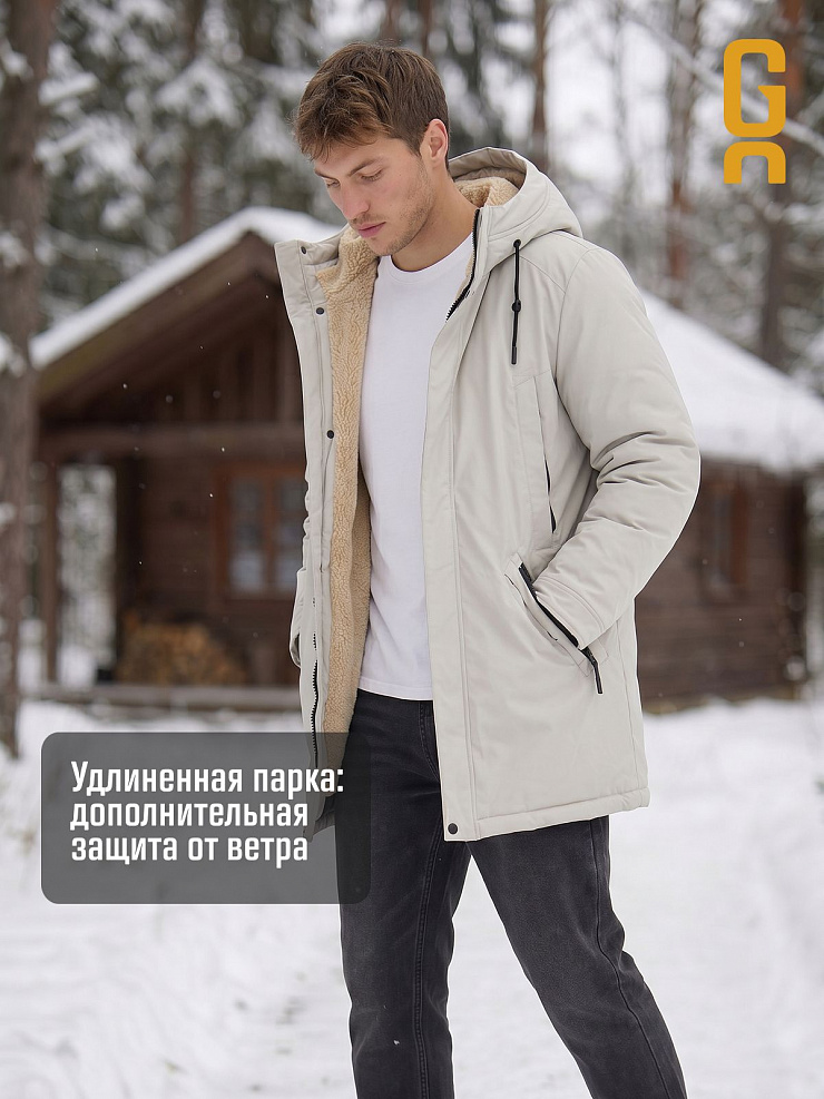 Парка мужская зимняя GRIZMAN, бежевая, модель 75315