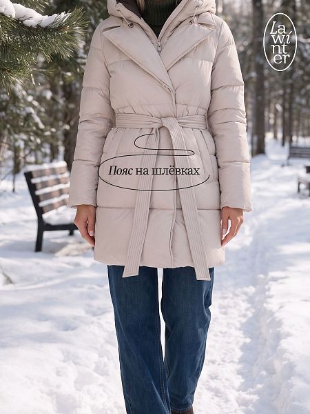 Куртка женская зимняя LAWINTER, молочная, модель 86838