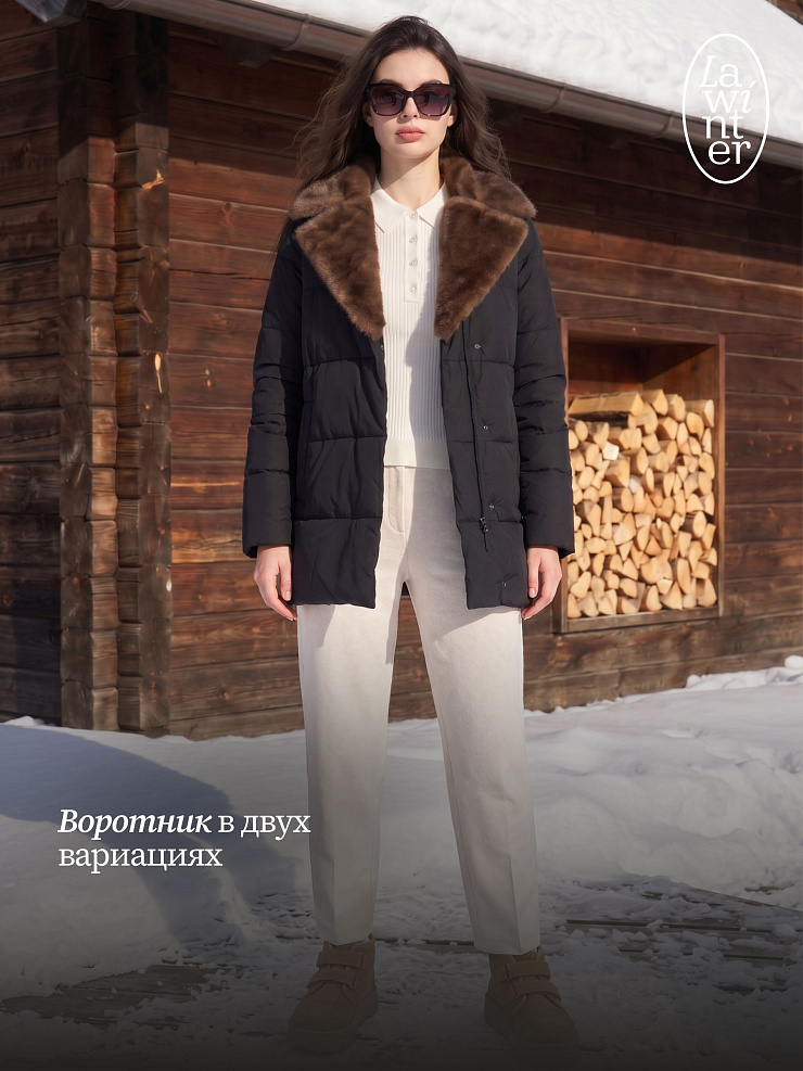 Куртка женская зимняя LAWINTER, черная, модель 84739
