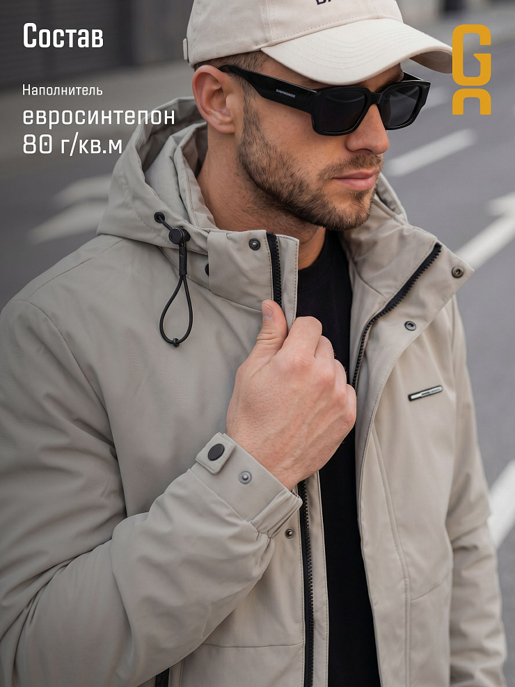 Куртка мужская демисезонная GRIZMAN, серо-зеленая, модель 73529