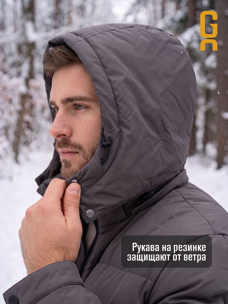 Куртка мужская зимняя GRIZMAN, темно-серая, модель 76411