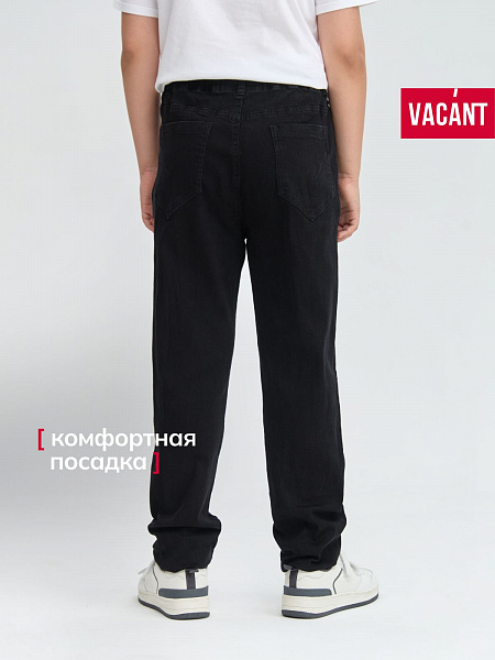Джинсы для мальчика осенние VACANT, черные, модель 104151