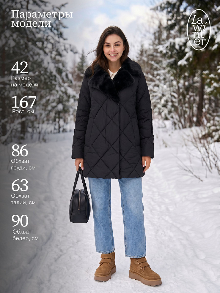 Куртка женская зимняя LAWINTER, черная, модель 85361