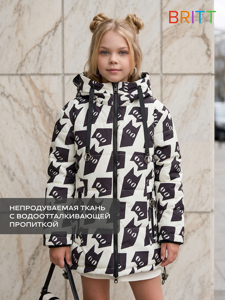 Куртка для девочки демисезонная BRITT, молочная, модель 63751