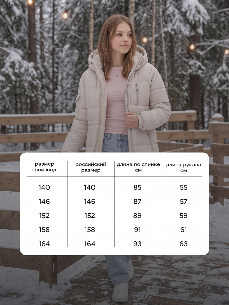 Куртка для девочки зимняя BRITT, молочная, модель 66391