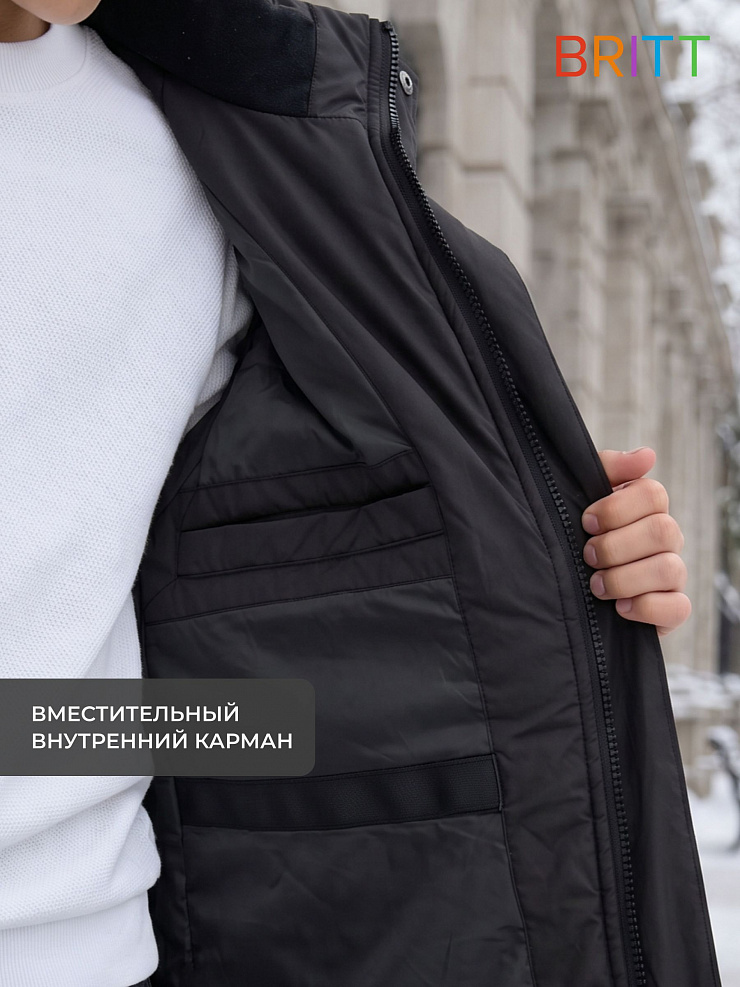 Куртка для мальчика зимняя BRITT, черная, модель 65641