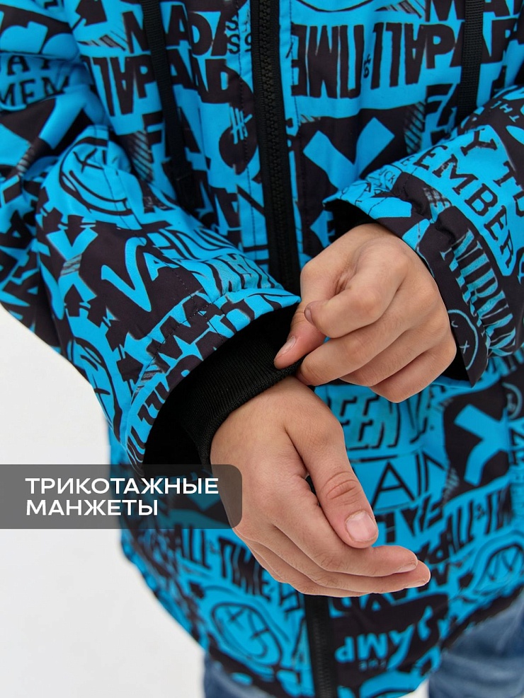 Куртка для мальчика демисезонная BRITT, черно-синяя, модель 63844