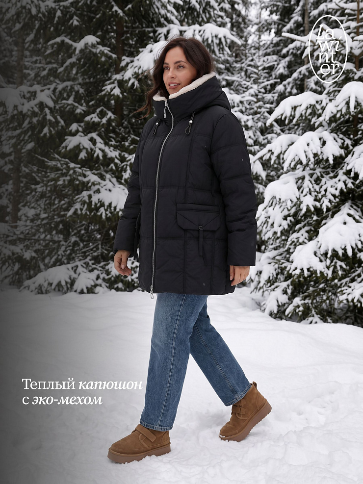 Куртка женская зимняя LAWINTER, черная, модель 84222