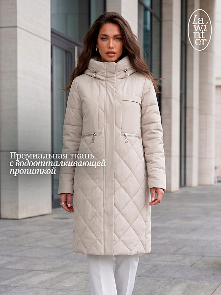 Пальто женское демисезонное LAWINTER, олива, модель 83462