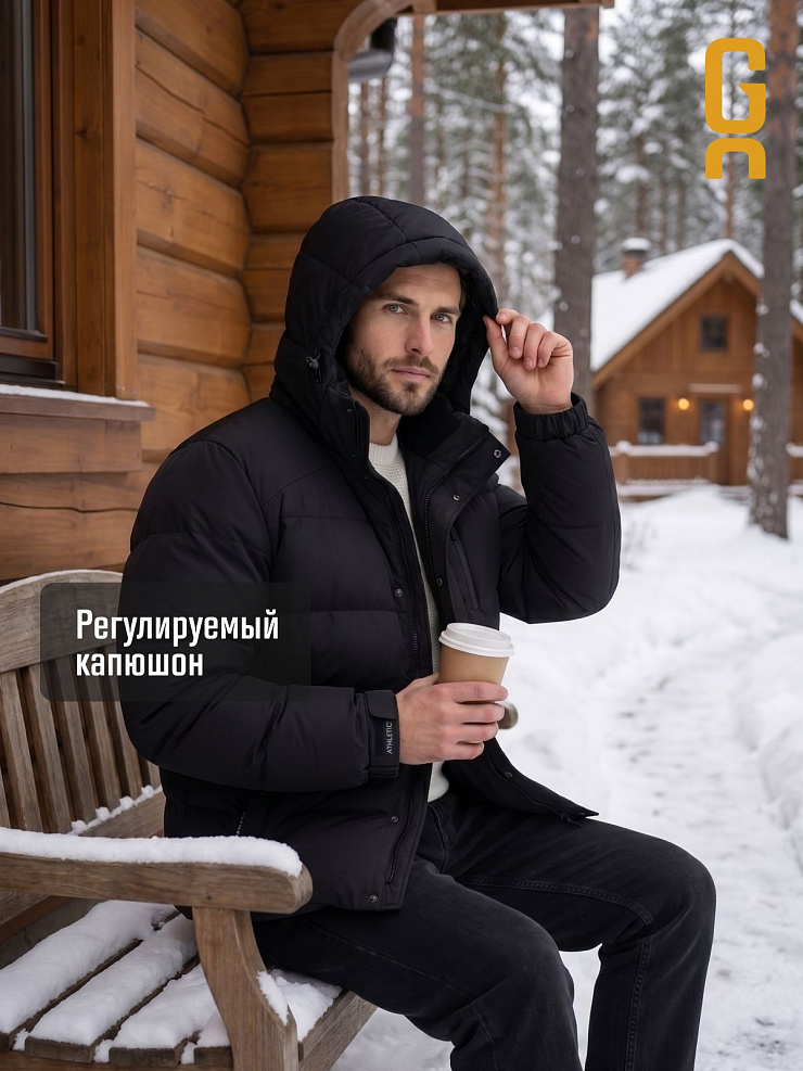 Куртка мужская зимняя GRIZMAN, черная, модель 73157