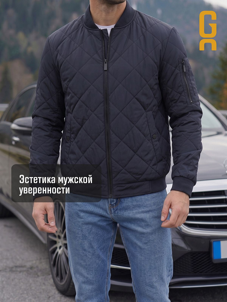 Бомбер мужской демисезонный GRIZMAN, темно-синий, модель 72509