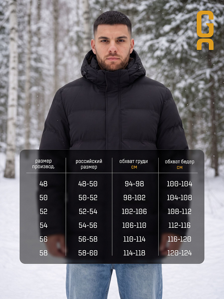 Куртка мужская зимняя GRIZMAN, черная, модель 76955
