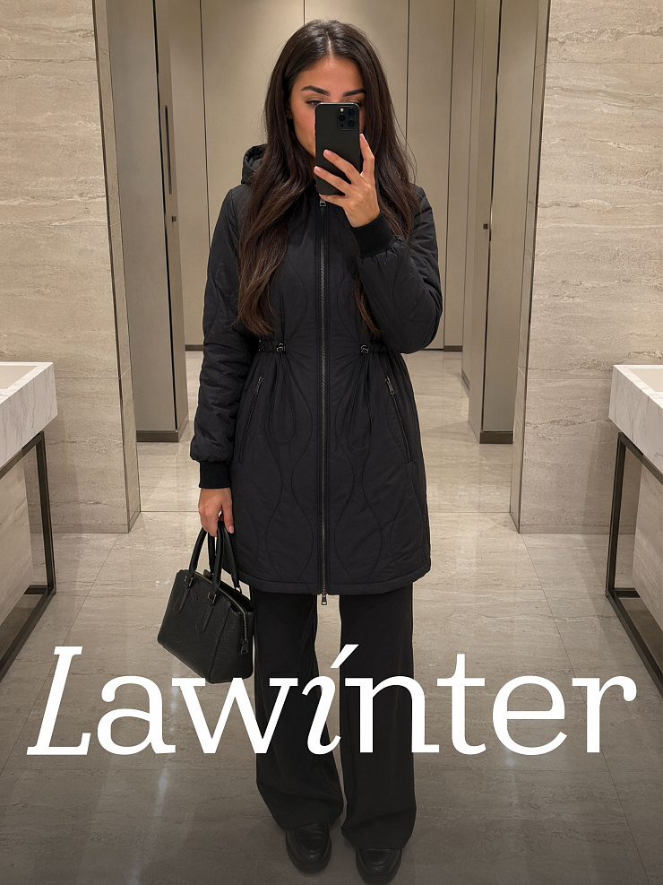 Пальто женское демисезонное LAWINTER, черное, модель 83885