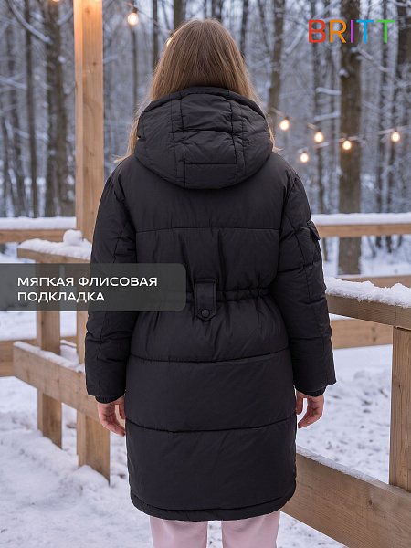 Куртка для девочки зимняя BRITT, черная, модель 66391