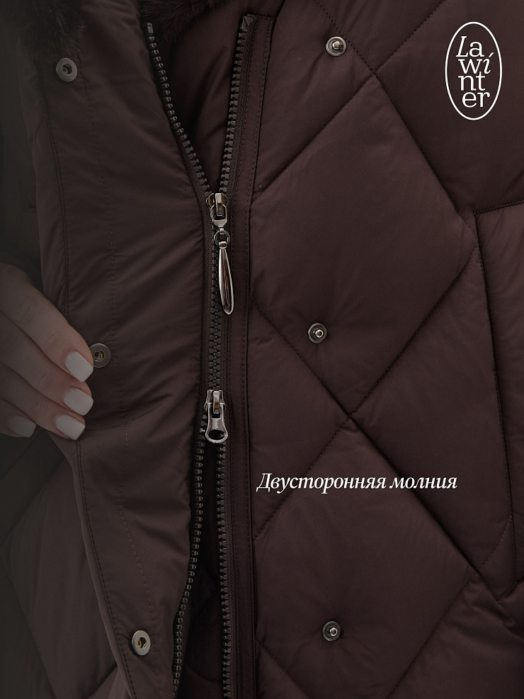 Куртка женская зимняя LAWINTER, коричневая, модель 85361
