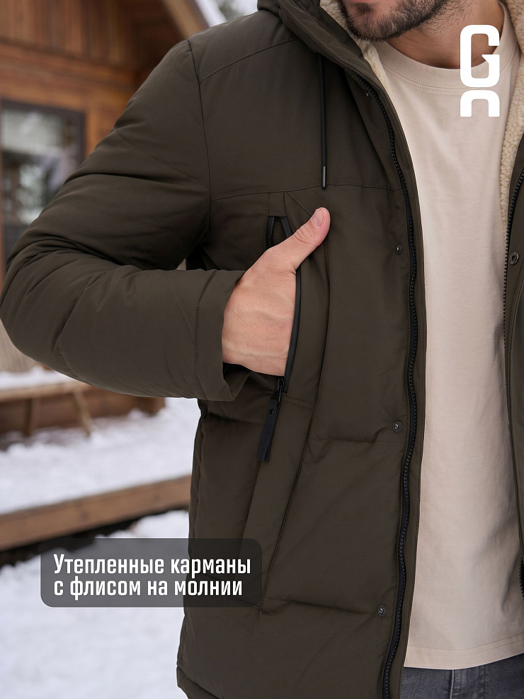 Пуховик мужской зимний GRIZMAN, хаки, модель 75192