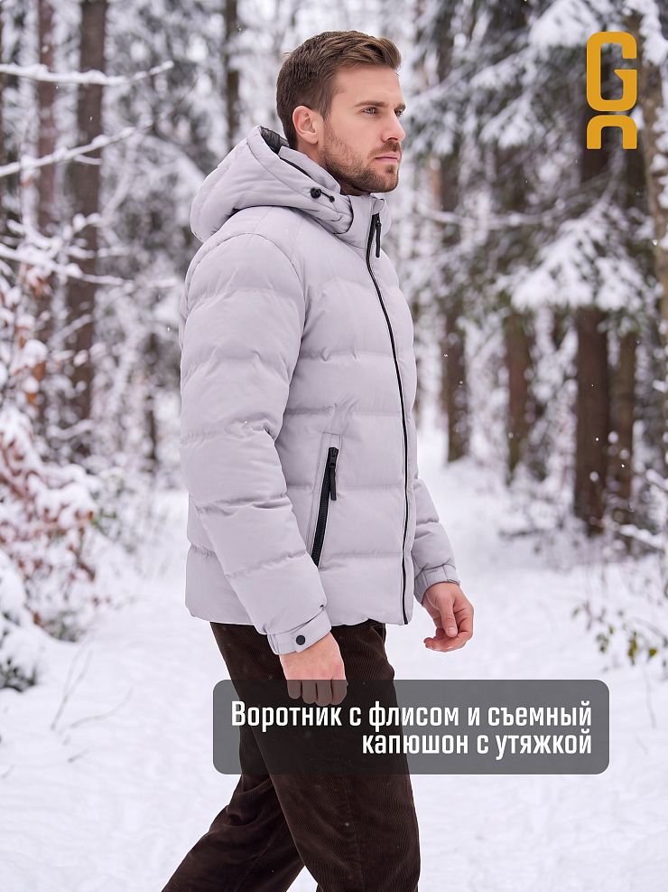 Куртка мужская зимняя GRIZMAN, светло-серая, модель 76411
