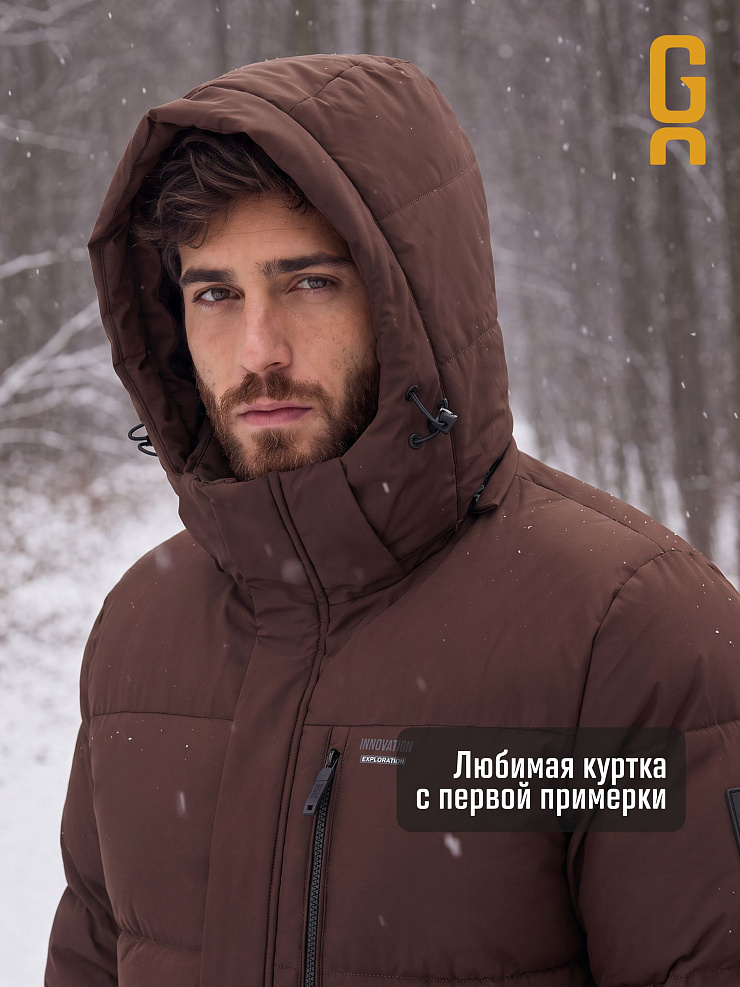 Куртка мужская зимняя GRIZMAN, коричневая, модель 75407