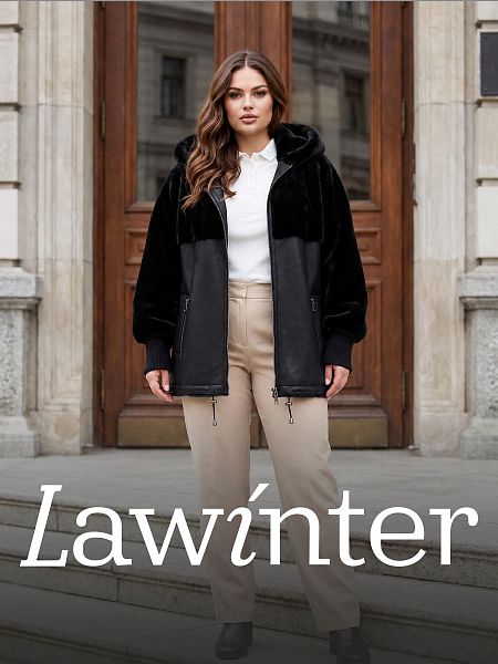 Дубленка женская зимняя LAWINTER, черная, модель 36784