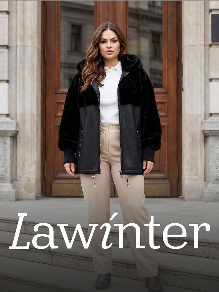 Дубленка женская зимняя LAWINTER, черная, модель 36784