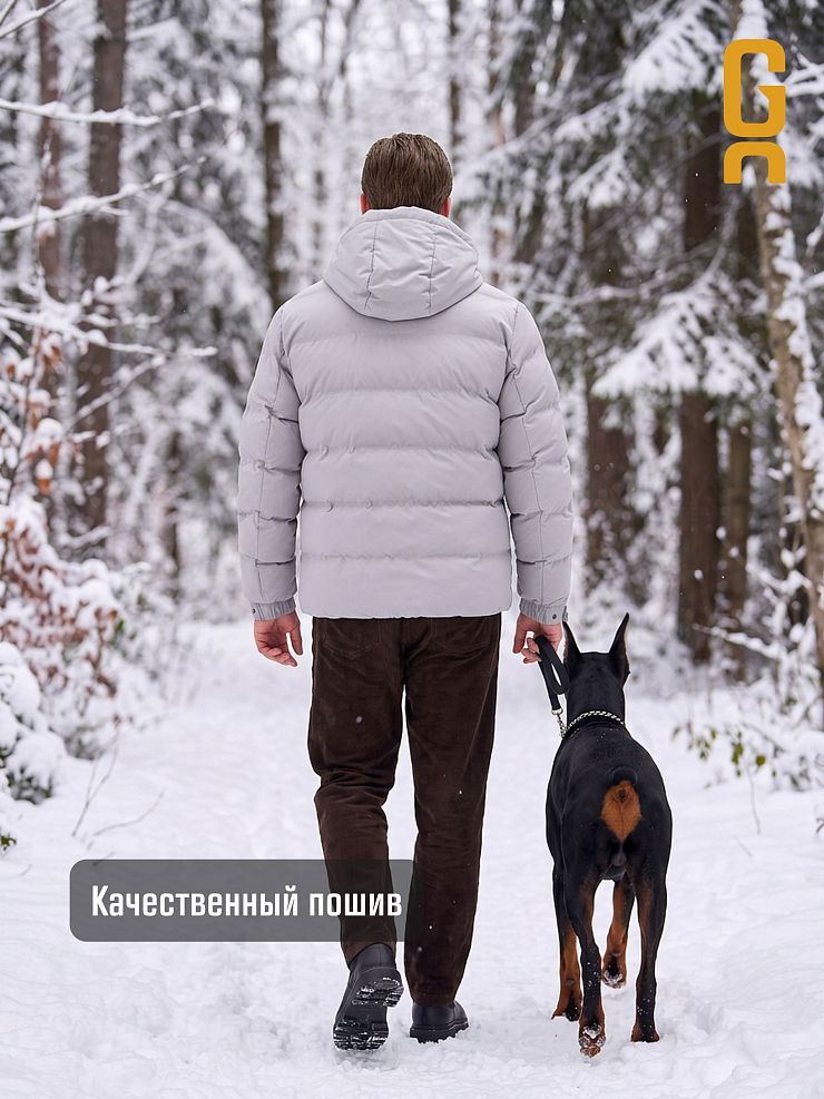 Куртка мужская зимняя GRIZMAN, светло-серая, модель 76411