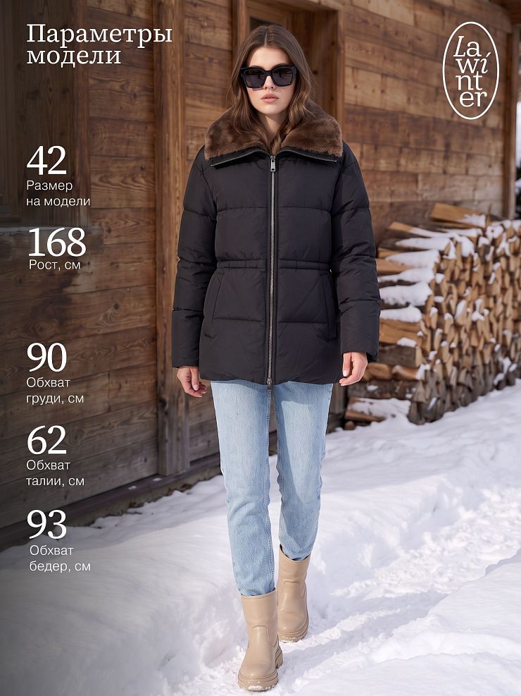 Куртка женская зимняя LAWINTER, черная, модель 86659