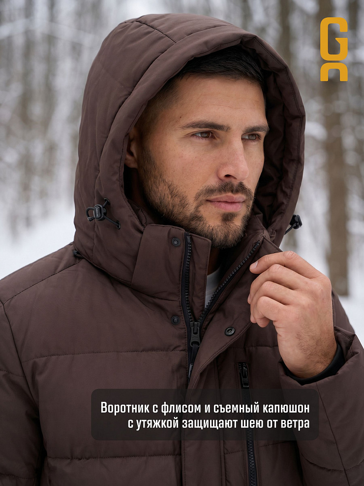 Куртка мужская зимняя GRIZMAN, коричневая, модель 73853