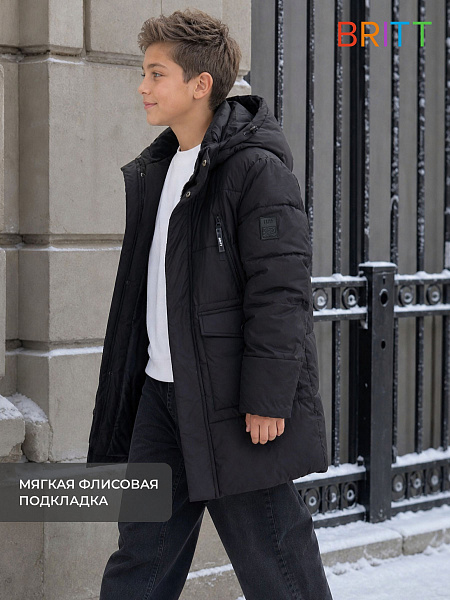 Куртка для мальчика зимняя BRITT, черная, модель 65641