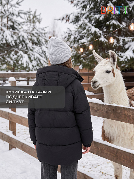 Куртка для девочки зимняя BRITT, черная, модель 66683
