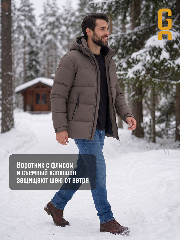 Куртка мужская зимняя GRIZMAN, серая, модель 72684