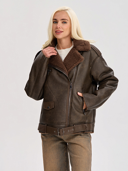 Дубленка VACANT  модель 34502, цвет Коричневый