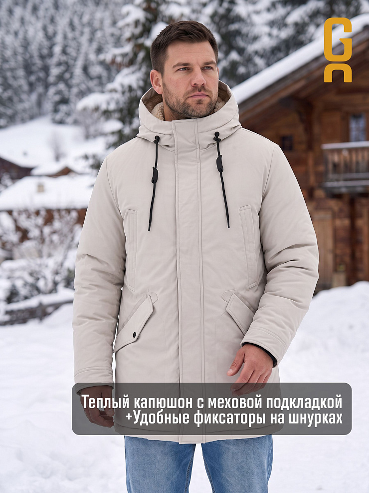 Парка мужская зимняя GRIZMAN, бежевая, модель 75880