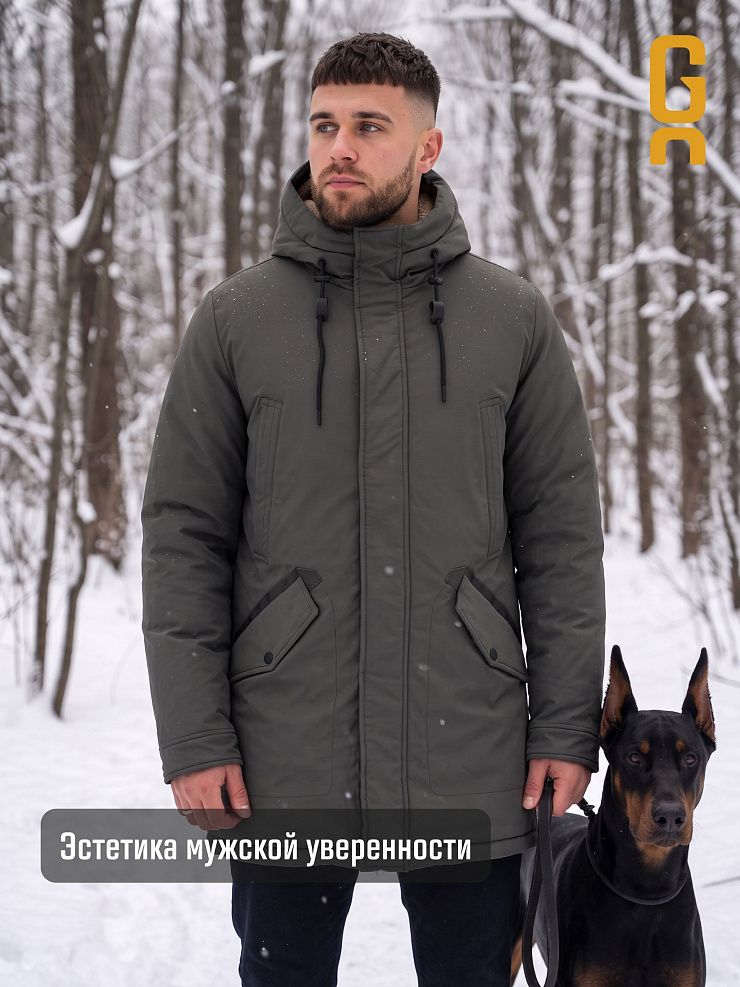 Парка мужская зимняя GRIZMAN, олива, модель 75880
