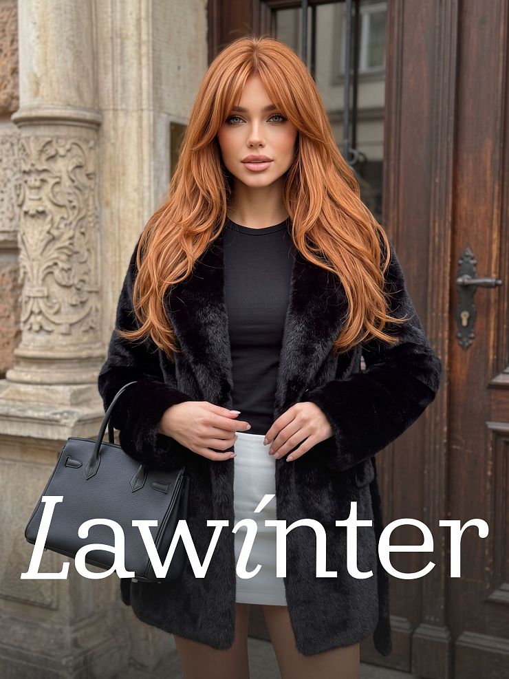 Шуба женская зимняя LAWINTER, черная, модель 56412