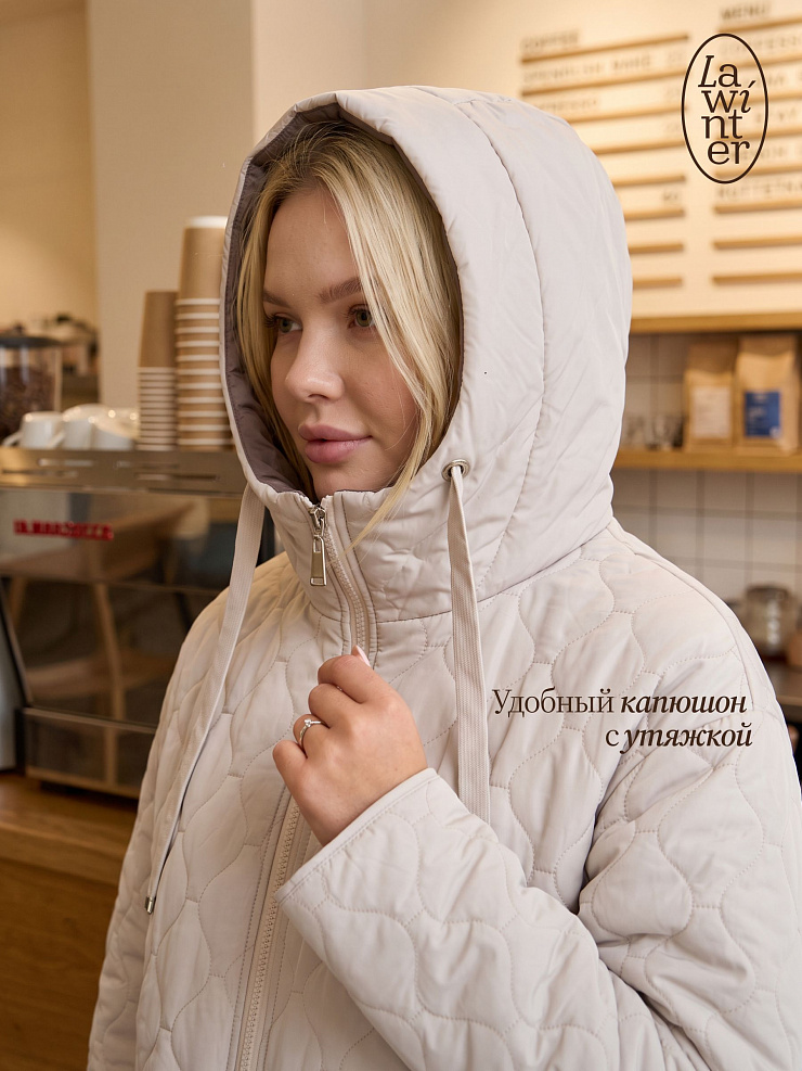 Куртка женская демисезонная LAWINTER, бежевая, модель 83594