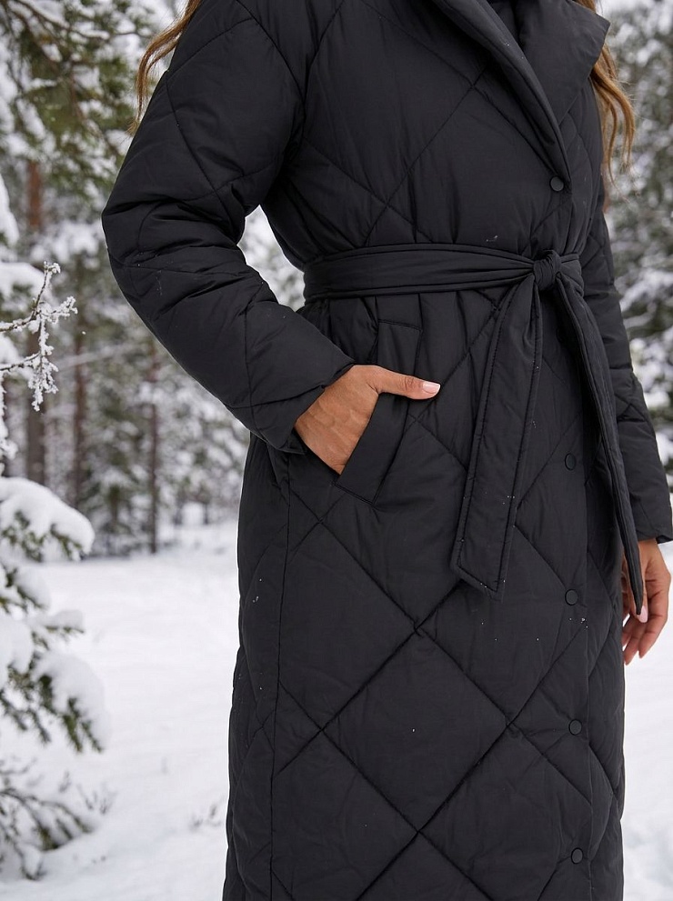 Пуховик женский зимний LAWINTER, черный, модель 85385