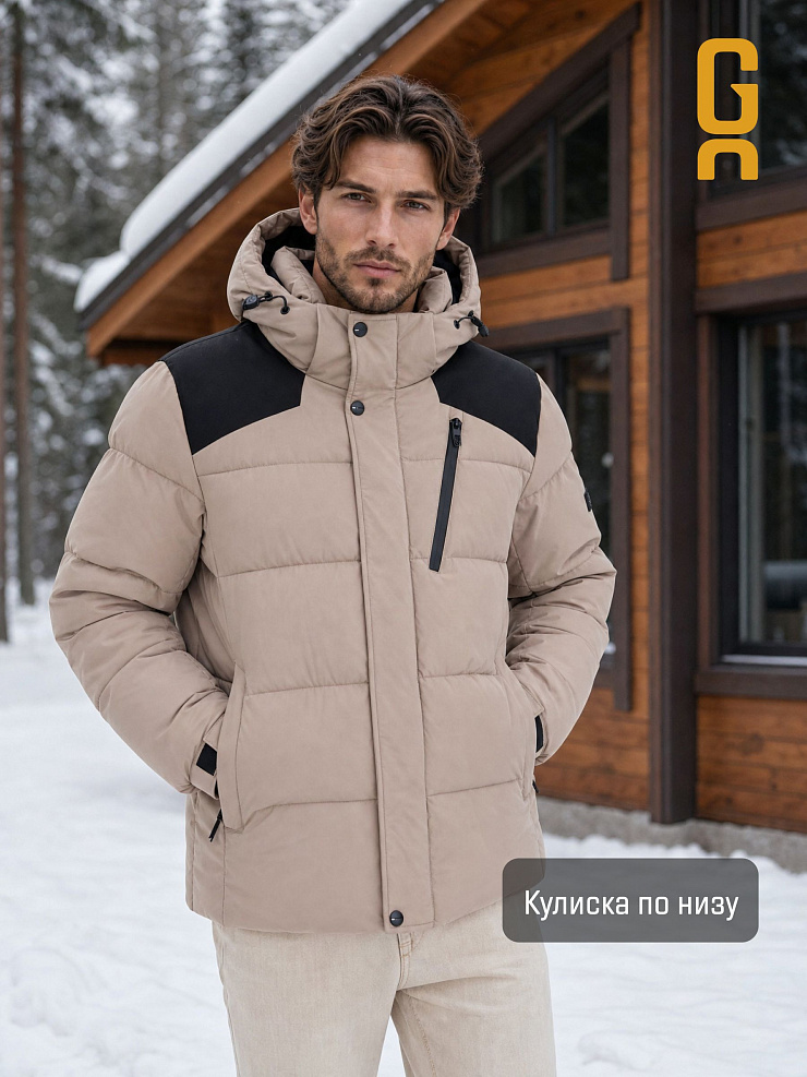 Куртка мужская зимняя GRIZMAN, бежевая, модель 73157