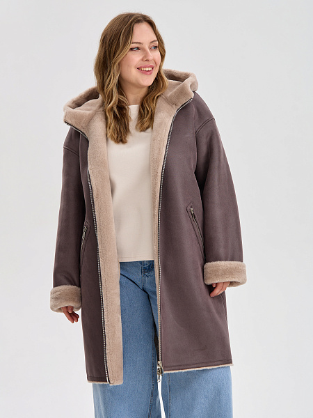 Дубленка LAWINTER  модель 35475, цвет Серый