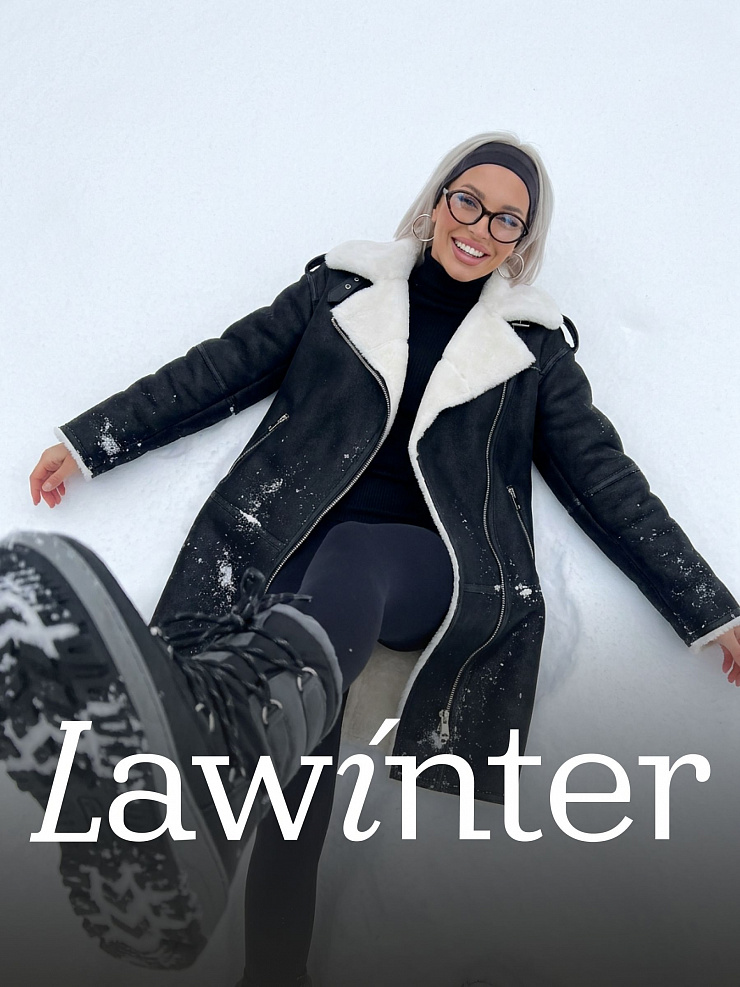 Дубленка женская зимняя LAWINTER, черная, модель 34253