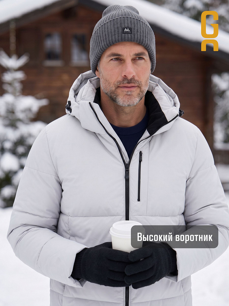 Пуховик мужской зимний GRIZMAN, светло-серый, модель 71891